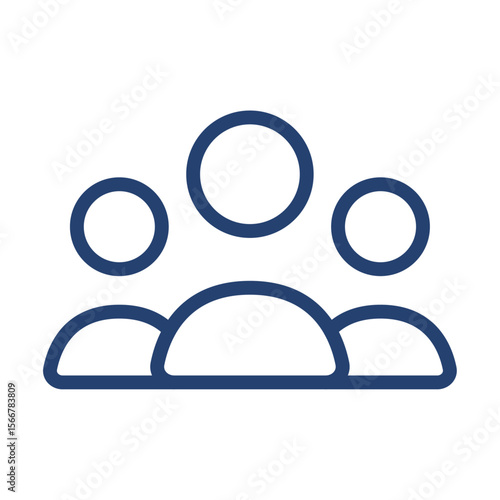 Group icon flat illustration outline logo