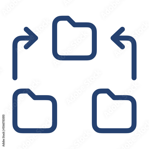 Group folders icon flat illustration outline logo