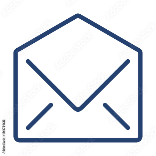 Open mail icon flat illustration outline logo