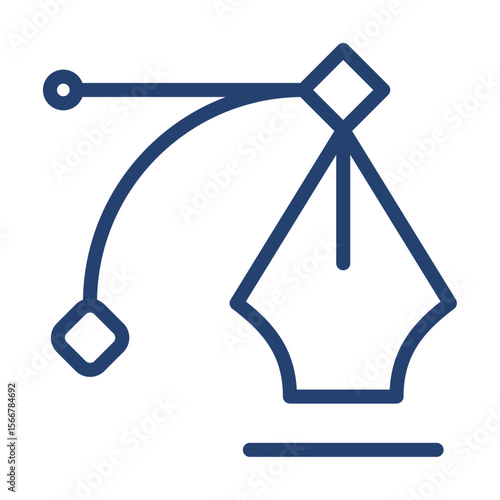 Pen tool icon flat illustration outline logo