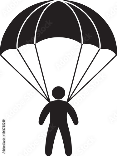 Skydiver in Freefall Silhouette

Parachuting Adventure Vector Art

Extreme Skydiving Action Illustration

High Altitude Parachute Jump Silhouette

Adrenaline Rush Skydiver Design