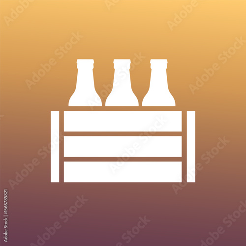 beer box icon, bottle crate pictogram