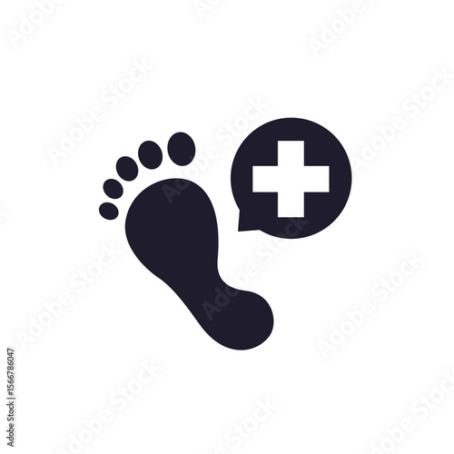podology, foot care icon on white
