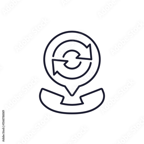 request call icon with phone, line design