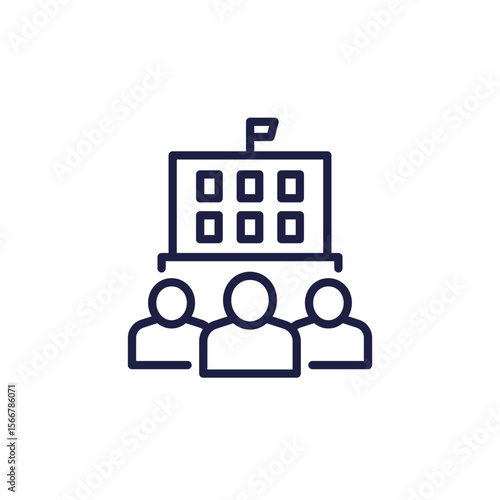 public sector icon, government workers line design