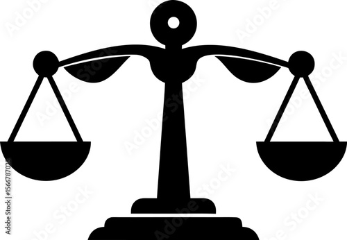 Balance Scale With Muscle Icon Vector Illustration