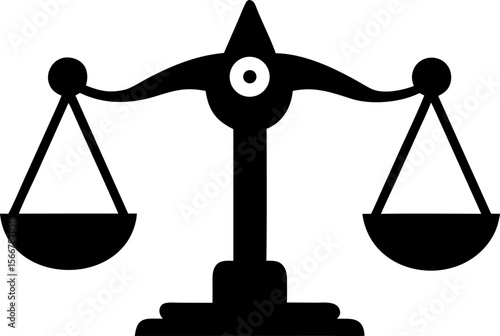 Balance Scale With Muscle Icon Vector Illustration