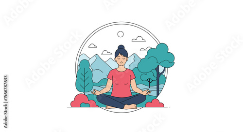 Explore the power of inner peace through mindful meditation practices in a serene natural environment