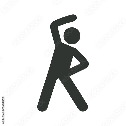 Minimalist Person Stretching Exercise Pictogram Flat Design Vector Illustration - Fitness Warm-up Graphic