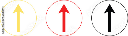 straight arrow upside down over  circle
