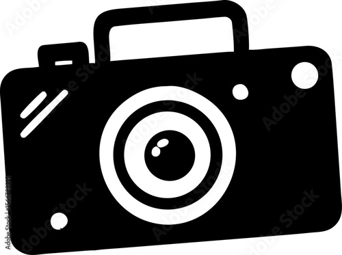 Digital camera icon with lens for photography