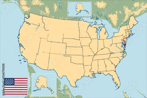 Chicago map vector depicting contiguous US, suitable for infographics, presentations, web design, and educational materials about the area.