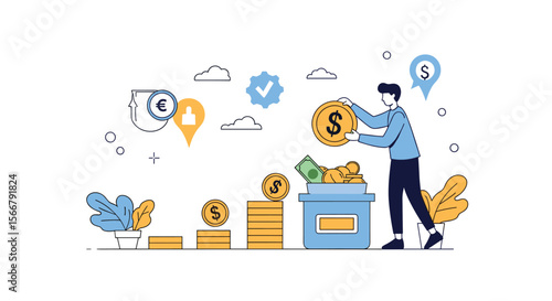 Illustrating financial growth through careful planning and investment strategies for future prosperity and wealth building