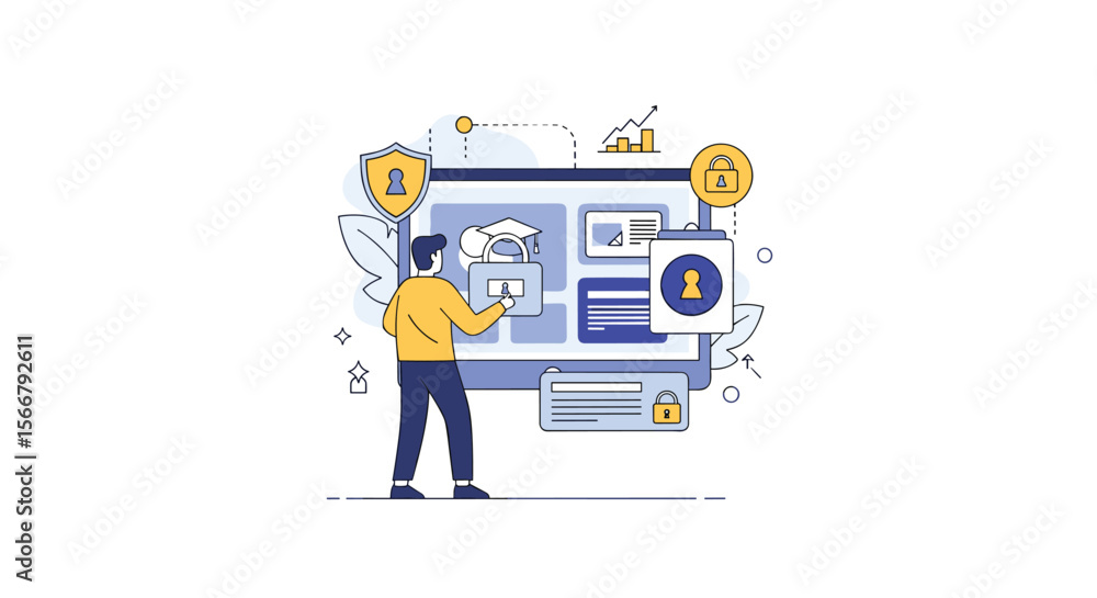 Illustrating digital transformation concepts with a focus on user interaction and cloud integration for business growth Illustrating digital transformation concepts with a focus on user interaction and cloud integration for business growth