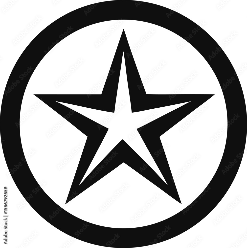 Obraz premium Star Inside A Circle Icon Vector Illustration