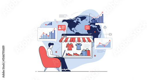 Digital e-commerce growth strategies for expanding online retail business operations worldwide through effective data analysis and customer engagement tools
