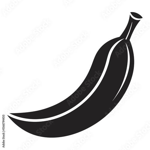 Plantain isolated fruit silhouette