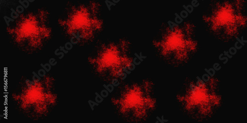 Red color powder explosion isolated on black background. Colorful dust explode. Paint Holi, dust particles splash. Network concept with spray. Futuristic technology element. 3D rendering.