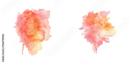 peach watercolor splash watercolor vector illustration
