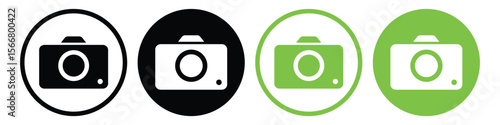 Photography Camera Icon Set – Flat Vector Illustration of Photo and DSLR Symbols, vector illustration.