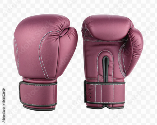 abstract 3d boxing gloves front and back view in different color style isolated on transparent background