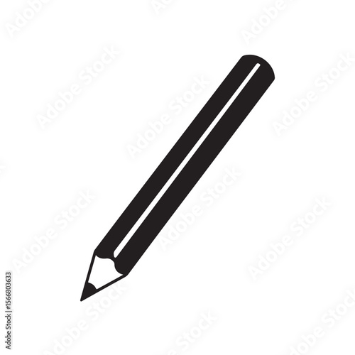 pencil vector silhouette, pencil icon vector design, Pencil clip art vector art and illustration silhouette on white background