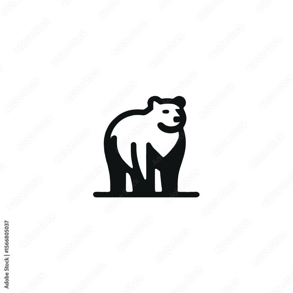 Obraz premium Polar Bear Vector Illustration in Minimal Style
