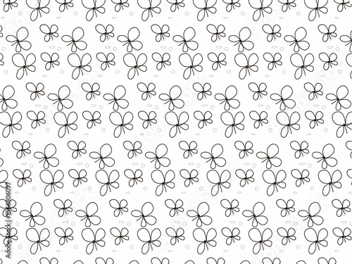 Monochrome clover pattern design background