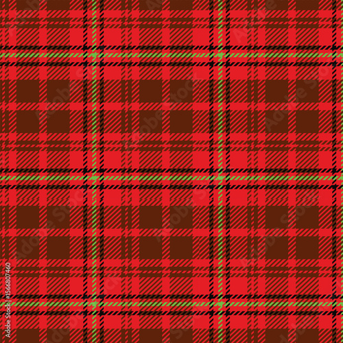Foto Scottish plaid in red, black, yellow