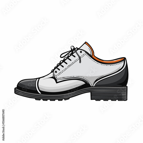 Elegant Leather Shoe: A classic, stylish leather shoe in a clean, side profile illustration, perfect for fashion or footwear concepts.
