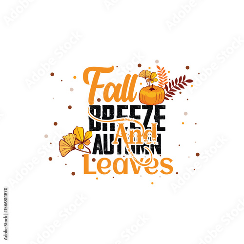 Autumn sale round banner. fall ad circle shape with liquid form at the center and text offer a sign—red, orange abstract leaves in simple flat paper cut style.
