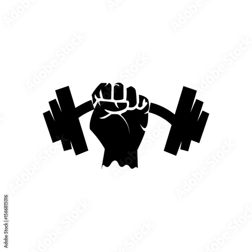 Bold Gym Fitness Logos with Muscular Icons and Weightlifting Symbols