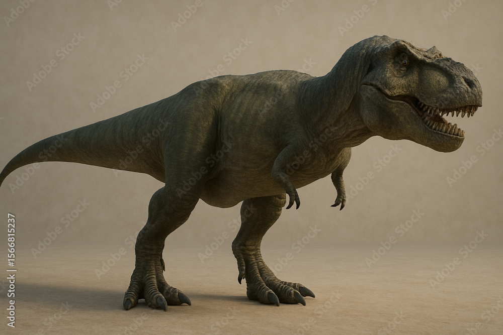 Fototapeta premium Tyrannosaurus Rex Dinosaur Hyper-Realistic 3D Side View