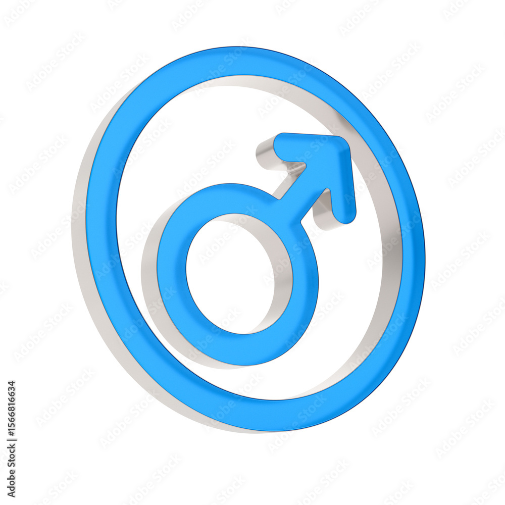 symbol male on white background. Isolated 3D illustration symbol male on white background. Isolated 3D illustration