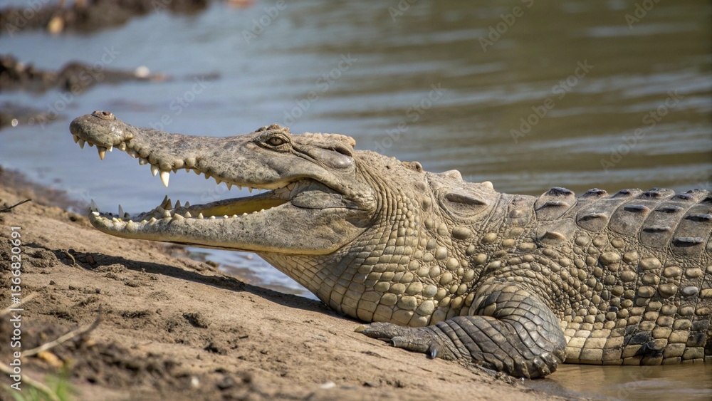 Fototapeta premium Crocodile, sharp and realistic, Photo, Natural light