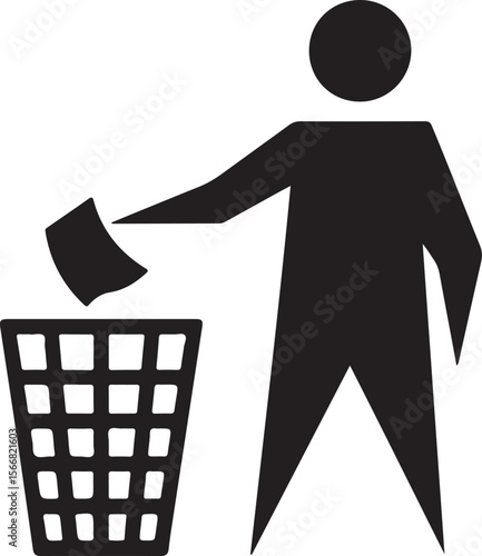 international tidy man logo design vector