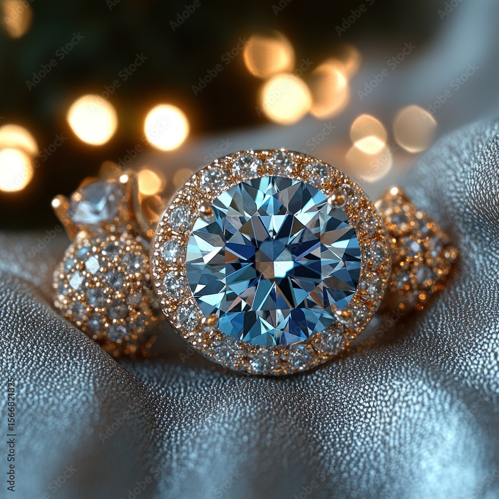 Fototapeta premium Elegant gemstone jewelry sparkling under soft light at a festive celebration