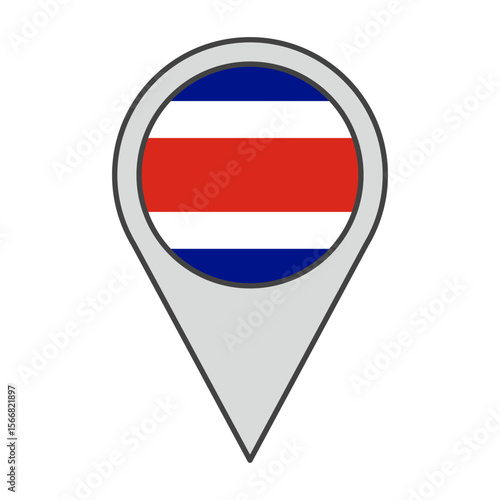 Free Download Vector illustration of a geolocation tag colored with the flag of Costa Rica - GFXLoad