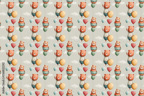 watercolor bears  seamless pattern