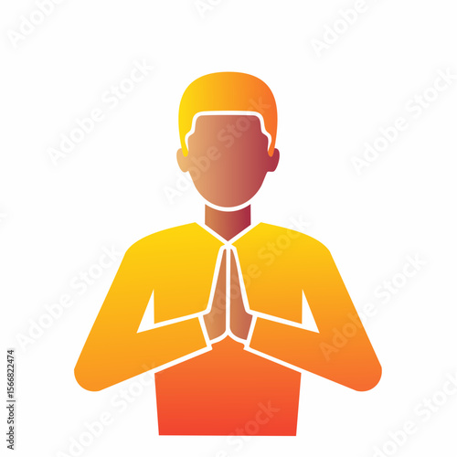 Abstract vector of a man in meditation and prayer