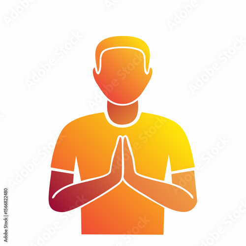 Illustration of a man seeking solace in prayer