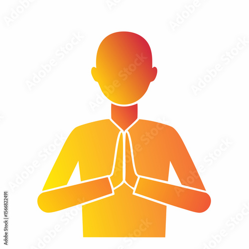 religious vector art: a man praying