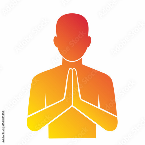Vector graphic of a person in spiritual devotion