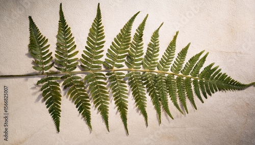 pressed fern leaf on textured paper