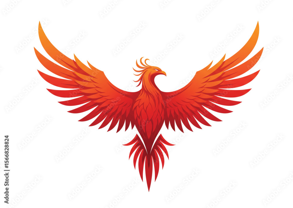 Obraz premium PrinRed Phoenix Logo Set – Fiery Flame Bird Vectors, Legendary Firebirds, Tribal Tattoo Designs, Rebirth Icons, Mythical Flying Creature Art