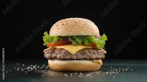 Delicious Cheeseburger Assembly: Slow-Motion Food Video