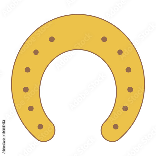 Horseshoe with nails, isolated. Good luck symbol, lucky charm, talisman. Flat vector illustration. 2026 Japanese, Korean, Vietnamese Chinese Lunar New Year holiday logo, icon, design element