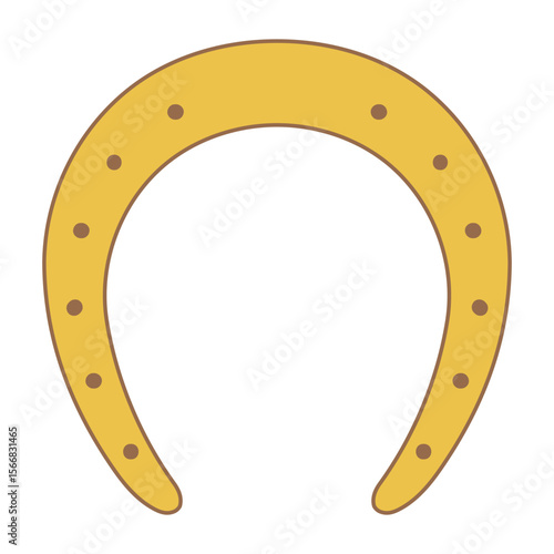Horseshoe with nails, isolated. Good luck symbol, lucky charm, talisman. Flat vector illustration. 2026 Japanese, Korean, Vietnamese Chinese Lunar New Year holiday logo, icon, design element