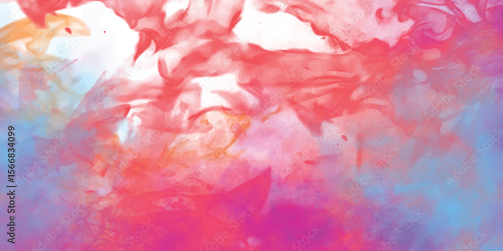 Fototapeta premium Abstract watercolor background in vibrant shades of pink red and blue perfect for artistic designs and creative projects
