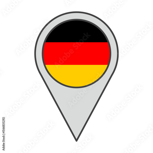 Vector illustration of a geolocation tag colored with the flag of Germany Free Download Vector illustration of a geolocation tag colored with the flag of Germany - GFXLoad
